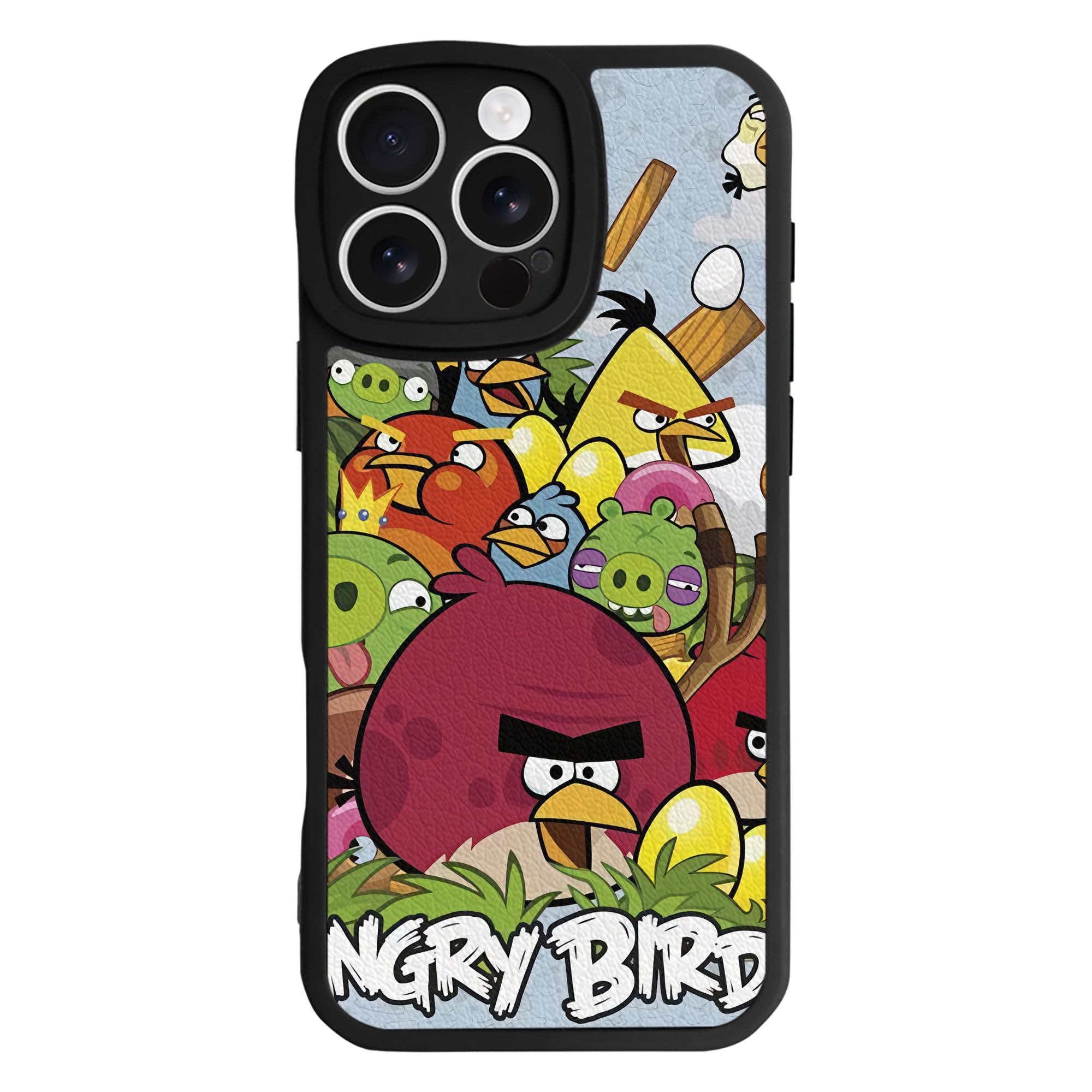 （画像用） Angry Birds アングリーバード 【iPhone 16シリーズ対応】シリコンスマホケース（レザー調） 材質：シリコン